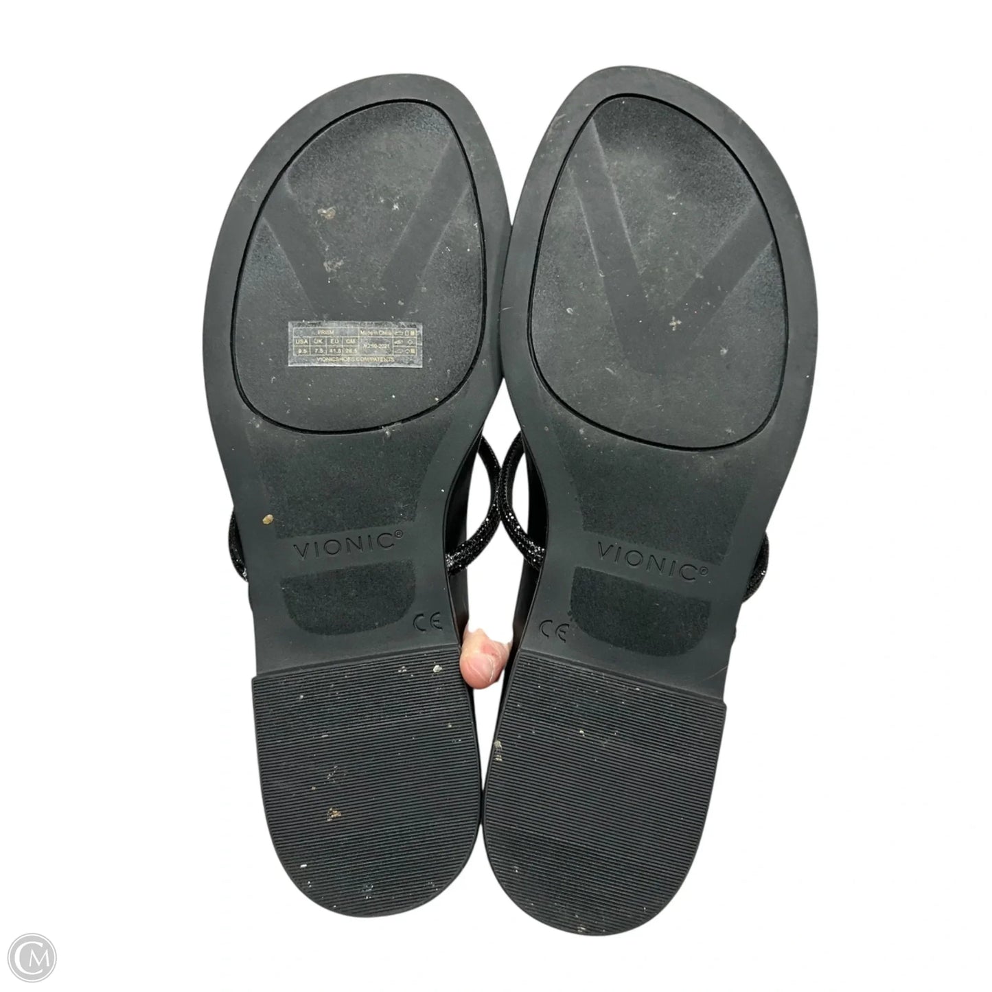 Sandals Flats By Vionic In Black, Size: 9.5