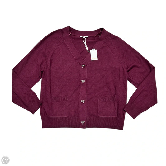 Sweater Cardigan By Vila Milano In Maroon, Size: L