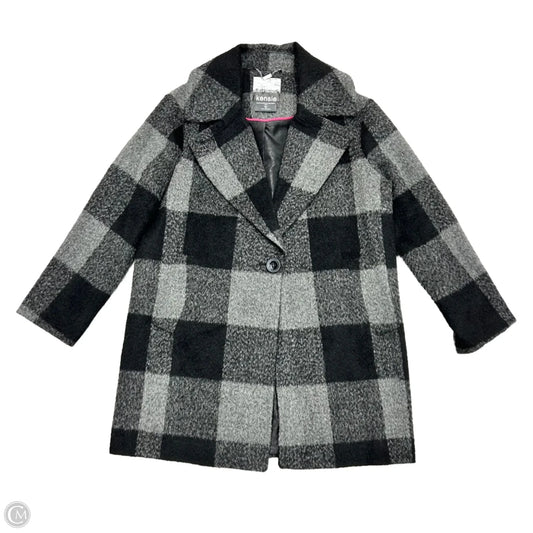 Coat Peacoat By Kensie In Black & Grey, Size: L