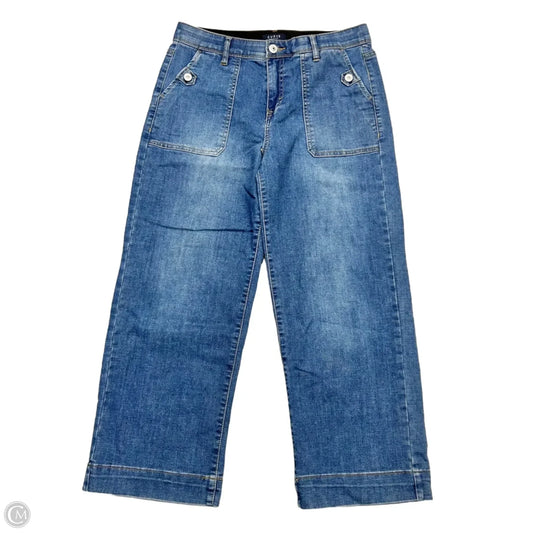 Jeans Wide Leg By Curve Appeal In Blue Denim, Size: 8