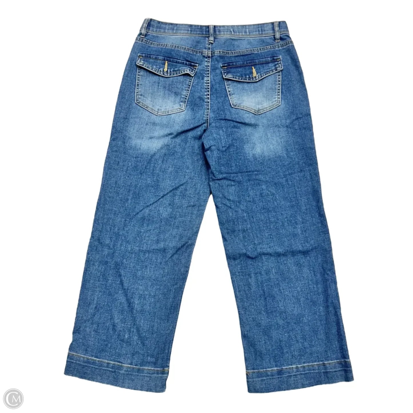 Jeans Wide Leg By Curve Appeal In Blue Denim, Size: 8