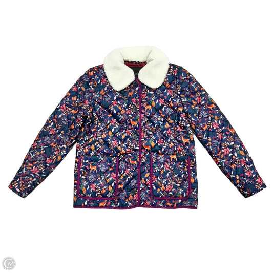 Jacket Puffer & Quilted By Talbots In Blue & Orange, Size: Xs