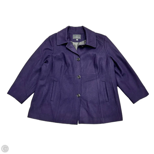 Coat Peacoat By London Fog In Purple, Size: 2x
