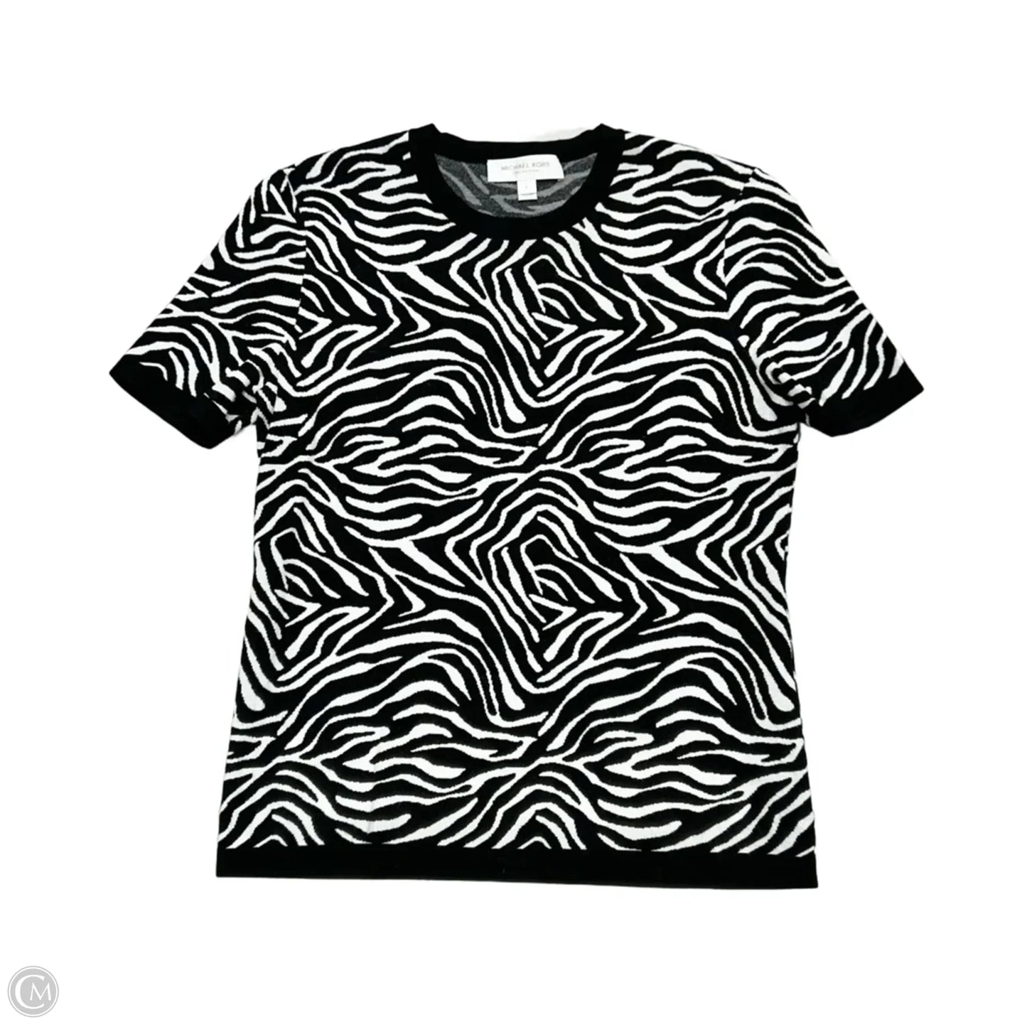 Top Short Sleeve Designer By Michael Kors Collection In Black Denim, Size: L