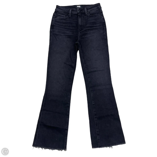 Jeans Straight By Paige In Black Denim, Size: 0