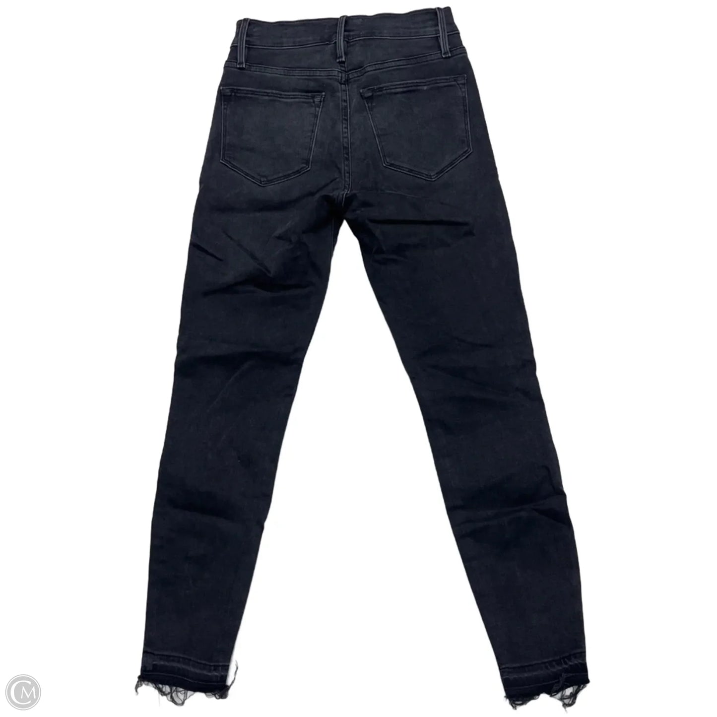 Jeans Skinny By Frame In Black Denim, Size: 0