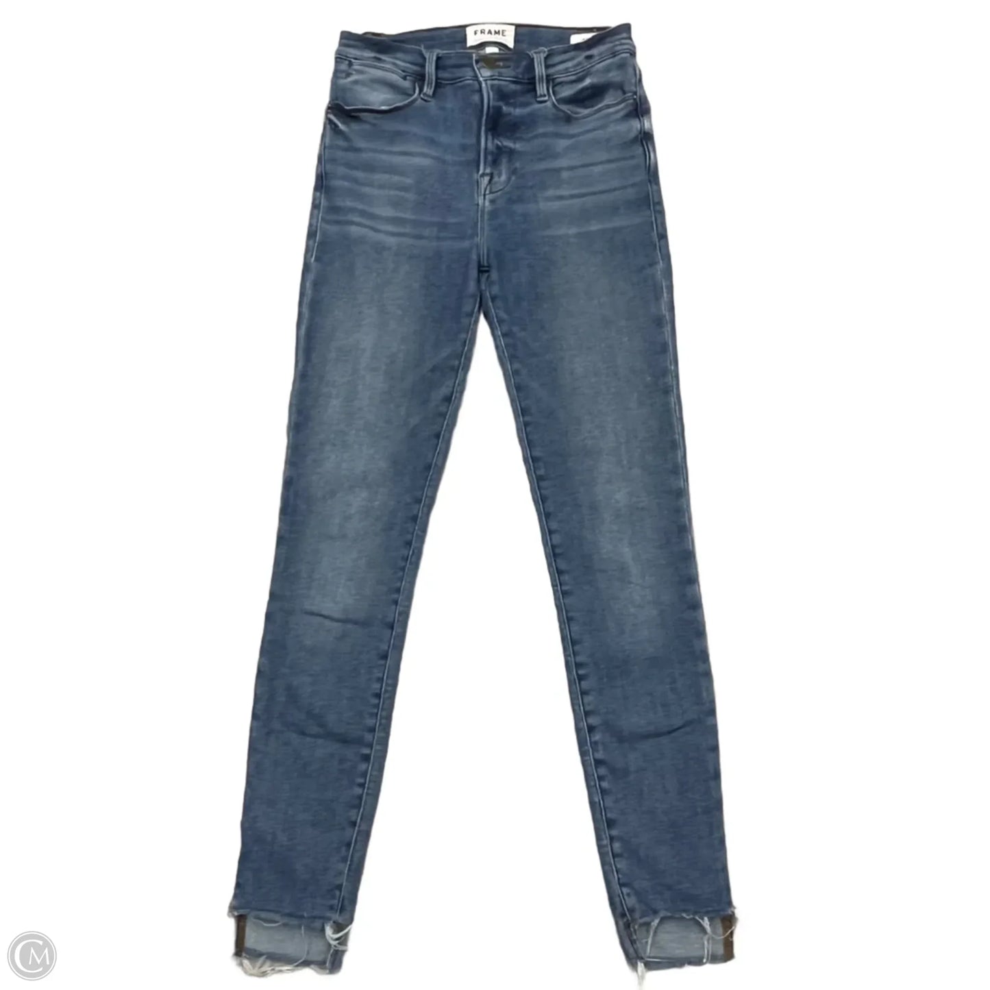 Jeans Skinny By Frame In Blue Denim, Size: 0