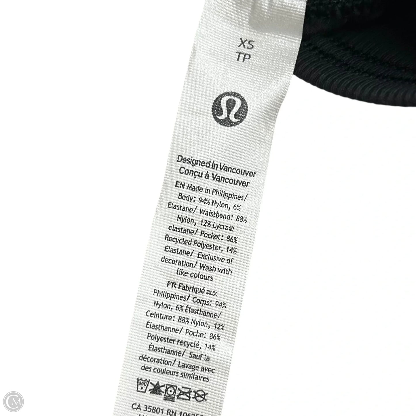 Athletic Pants By Lululemon In Black, Size: Xs