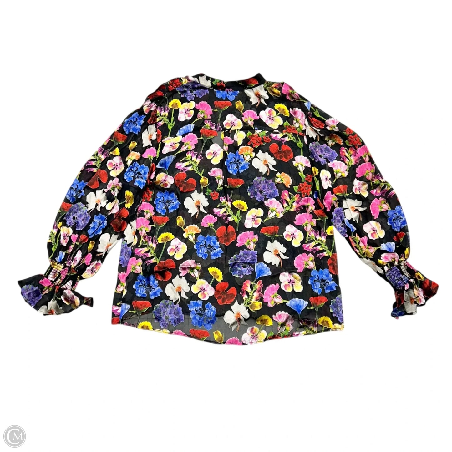 Top Long Sleeve Designer By Alice + Olivia In Floral Print, Size: S