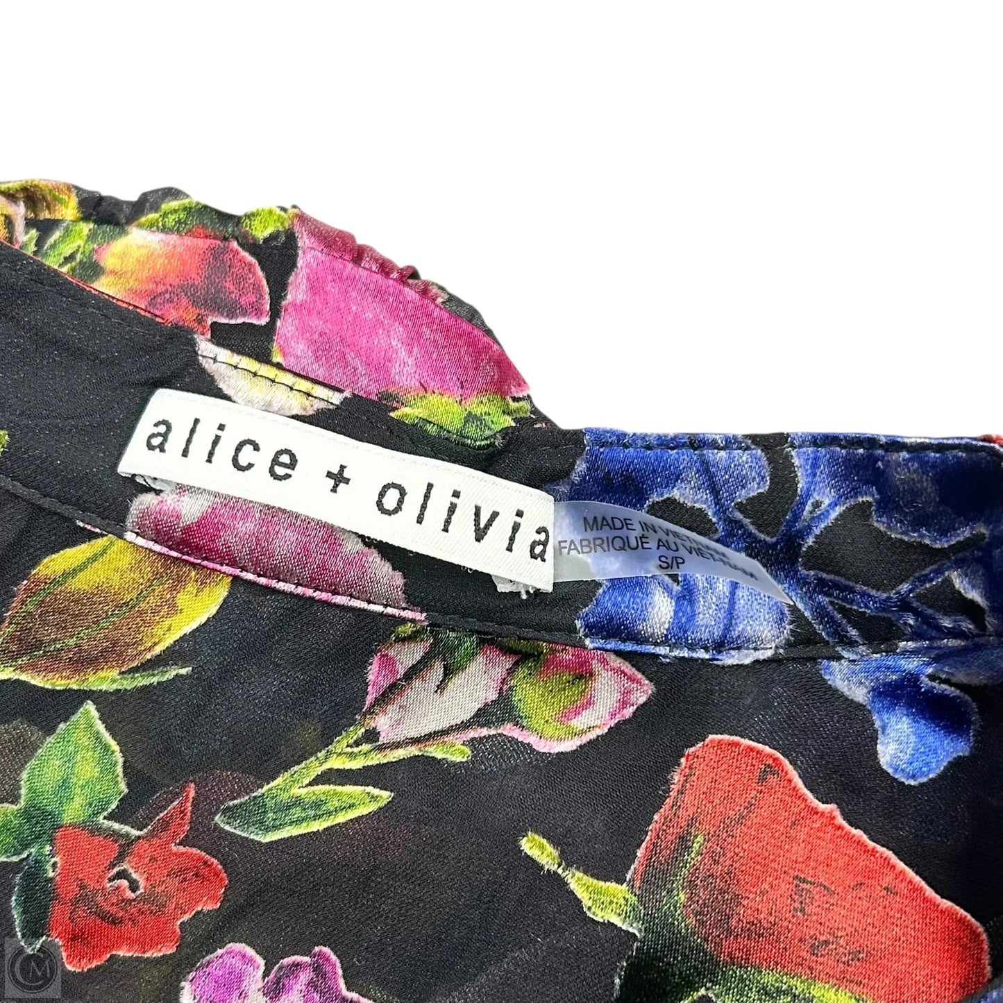 Top Long Sleeve Designer By Alice + Olivia In Floral Print, Size: S