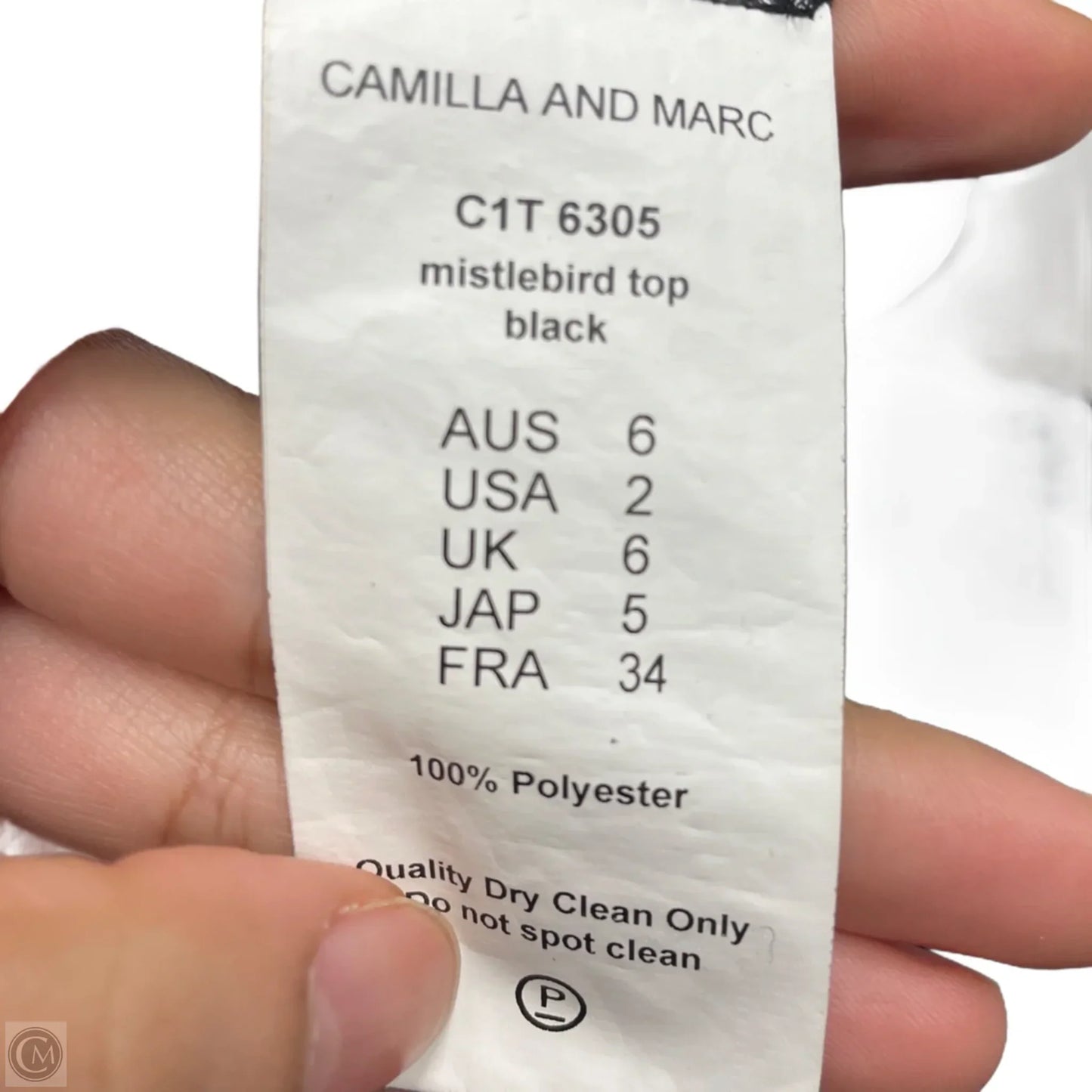 Top Short Sleeve By Camilla & Marc In Black, Size: Xs