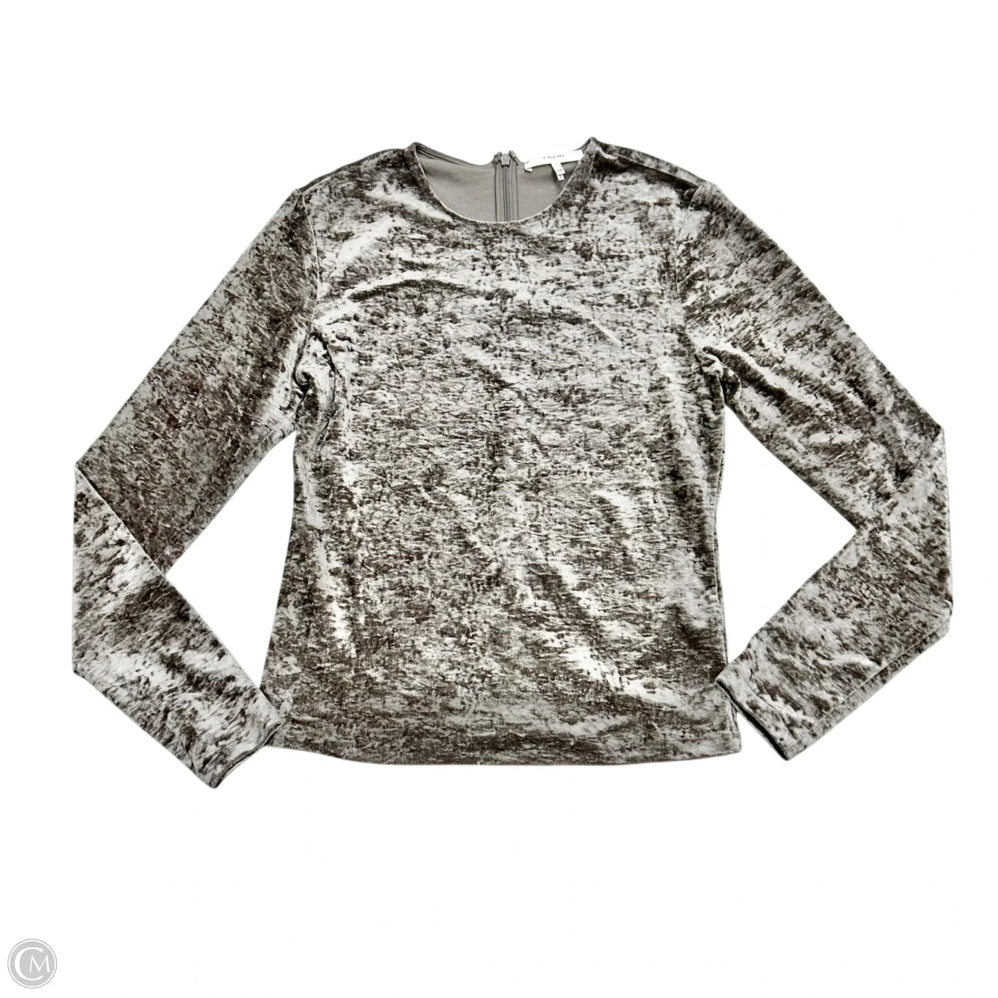 Top Long Sleeve By Frame In Grey, Size: L