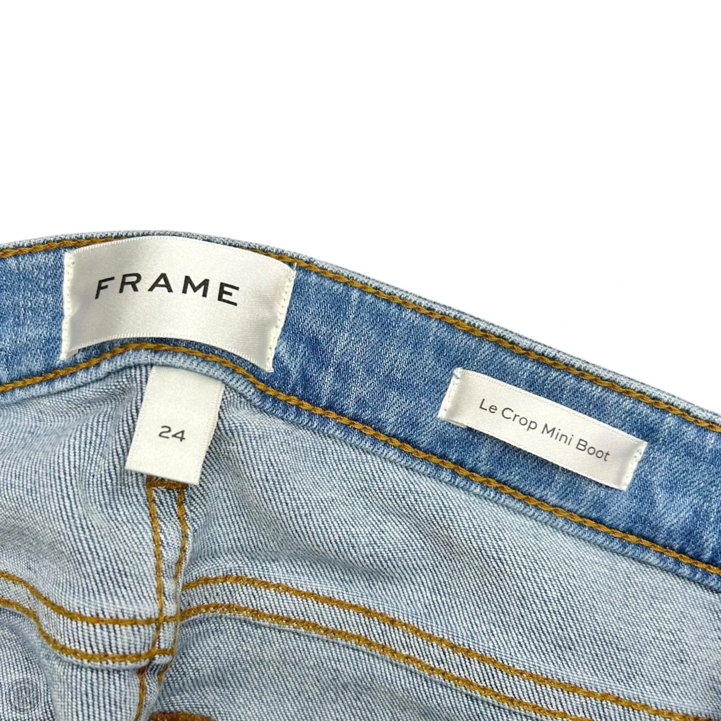 Jeans Boot Cut By Frame In Blue Denim, Size: 0