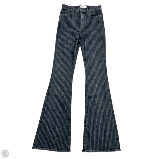 Jeans Flared By Frame In Black Denim, Size: 0