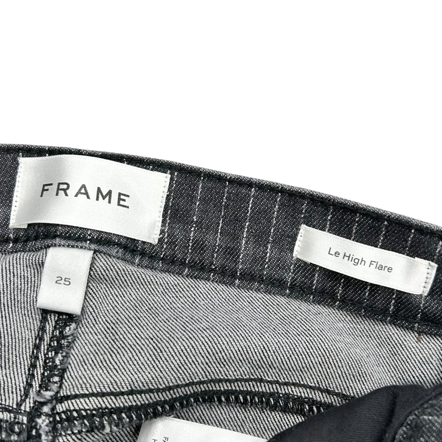 Jeans Flared By Frame In Black Denim, Size: 0