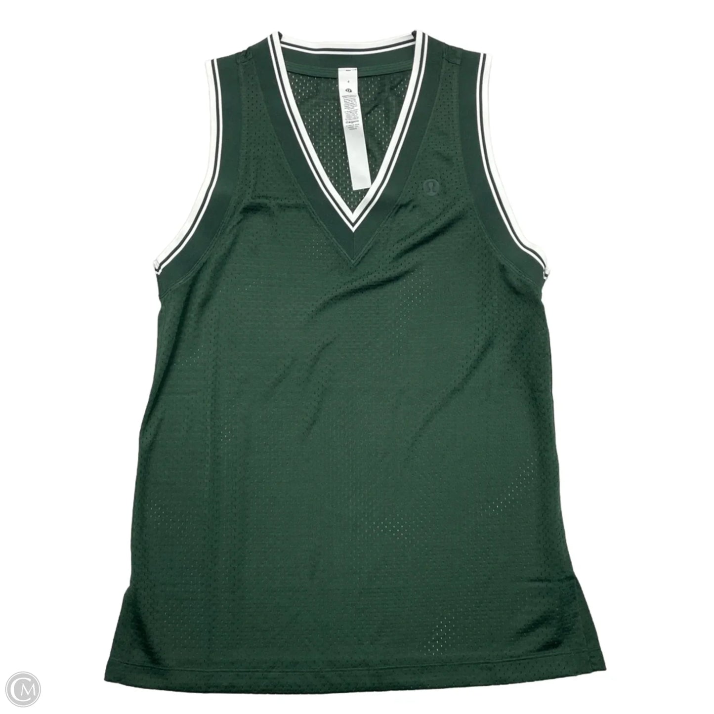 Athletic Tank Top By Lululemon In Green & White, Size: S