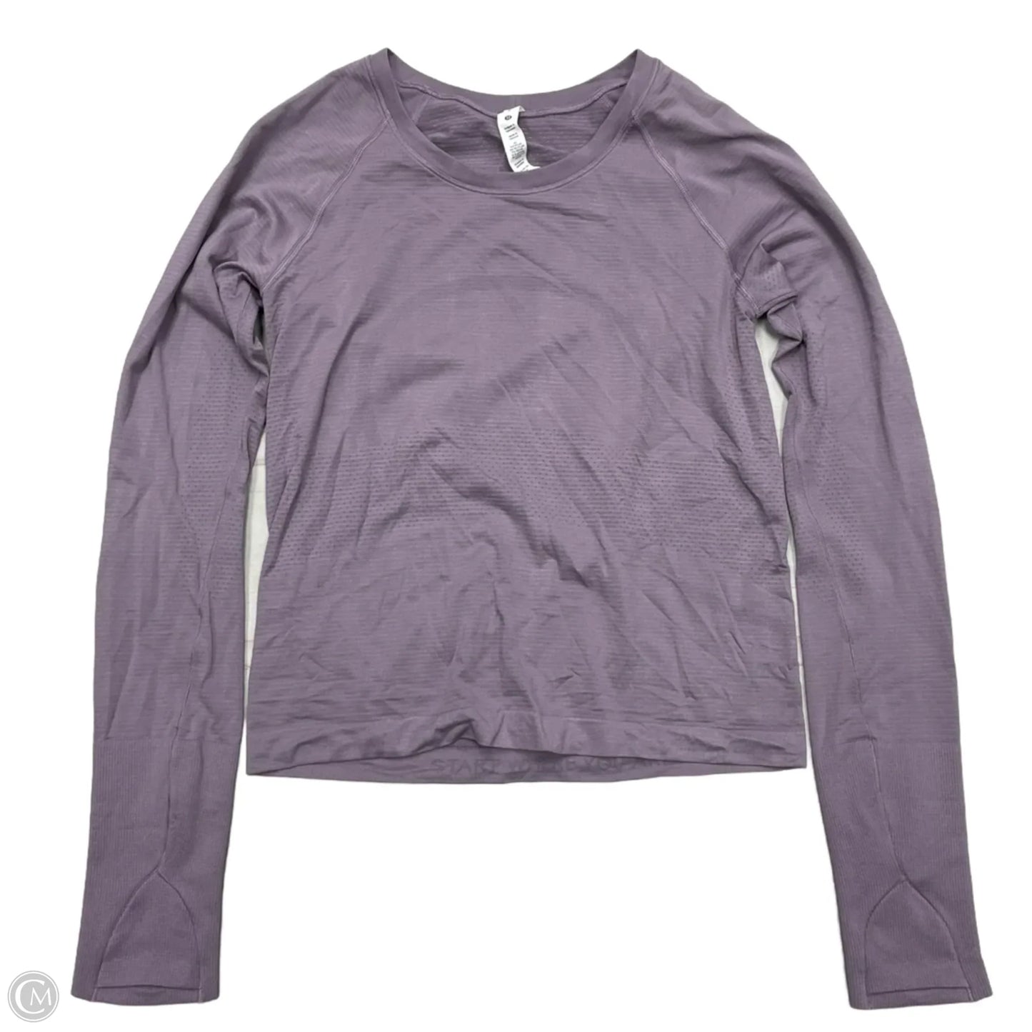 Athletic Top Long Sleeve Crewneck By Lululemon In Purple, Size: S