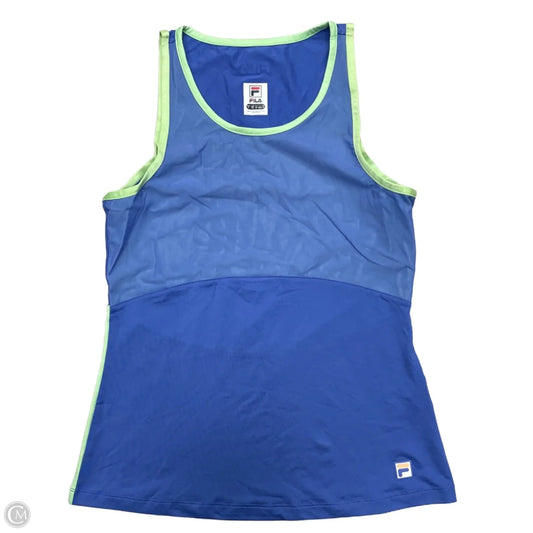 Athletic Tank Top By Fila In Blue & Green, Size: S