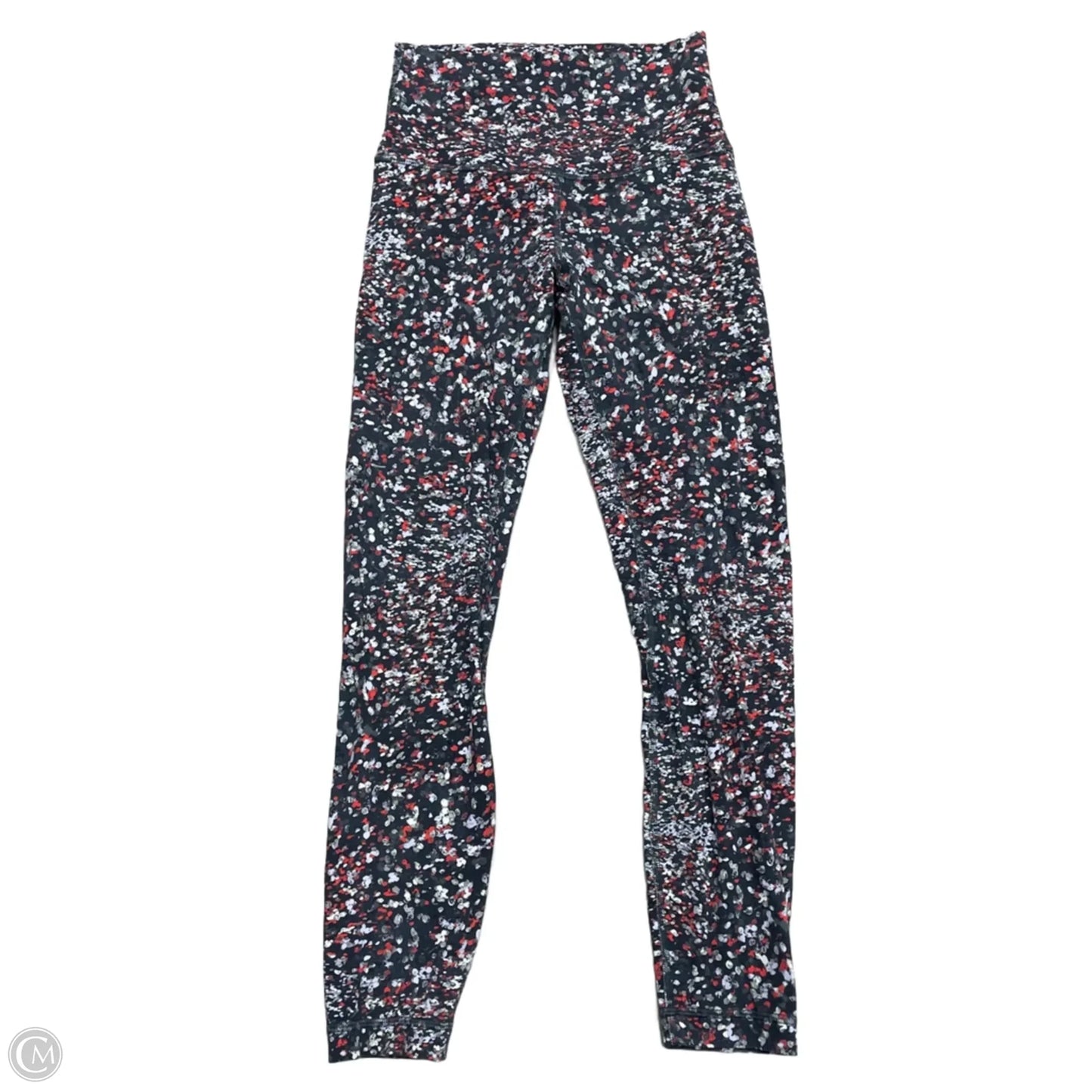 Athletic Leggings By Lululemon In Grey & Red, Size: S