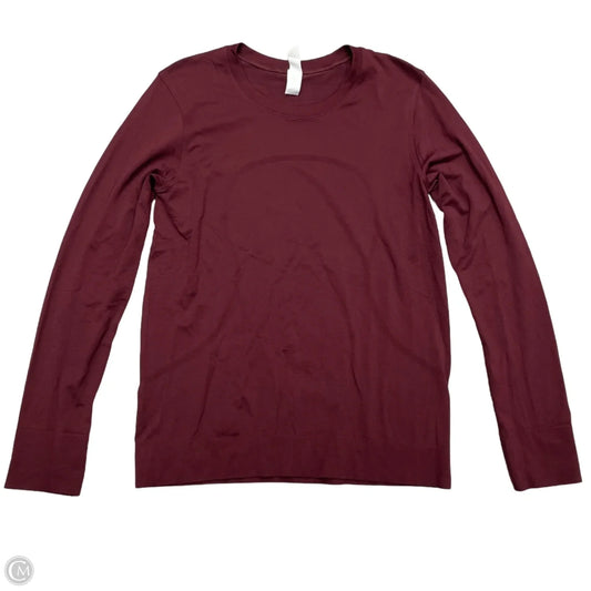 Athletic Top Long Sleeve Crewneck By Lululemon In Maroon, Size: S
