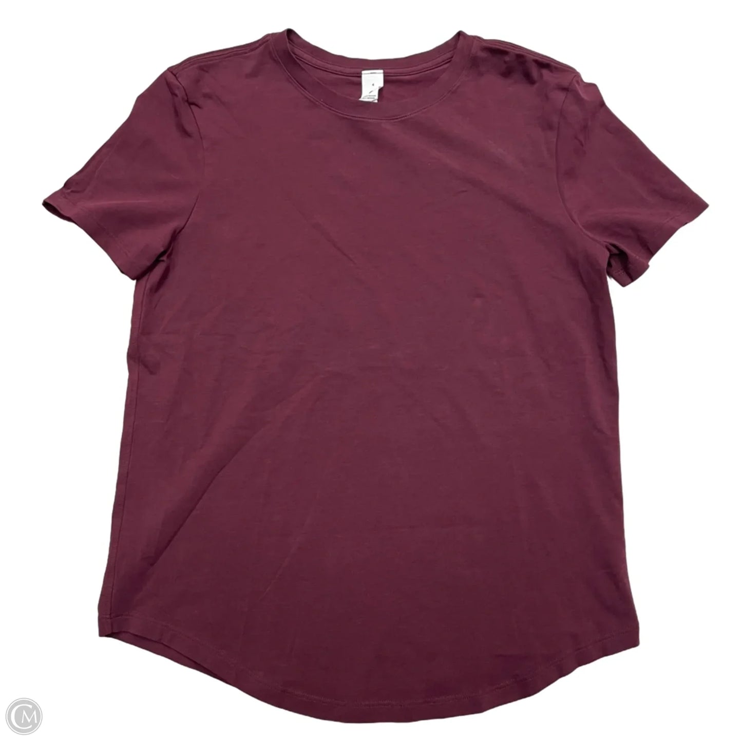 Athletic Top Short Sleeve By Lululemon In Maroon, Size: S