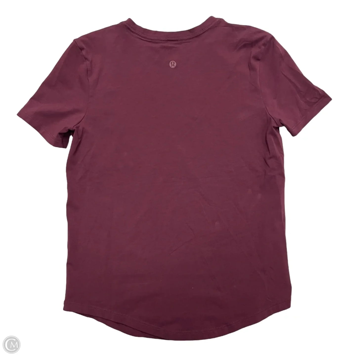 Athletic Top Short Sleeve By Lululemon In Maroon, Size: S