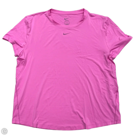 Athletic Top Short Sleeve By Nike Apparel In Pink, Size: M