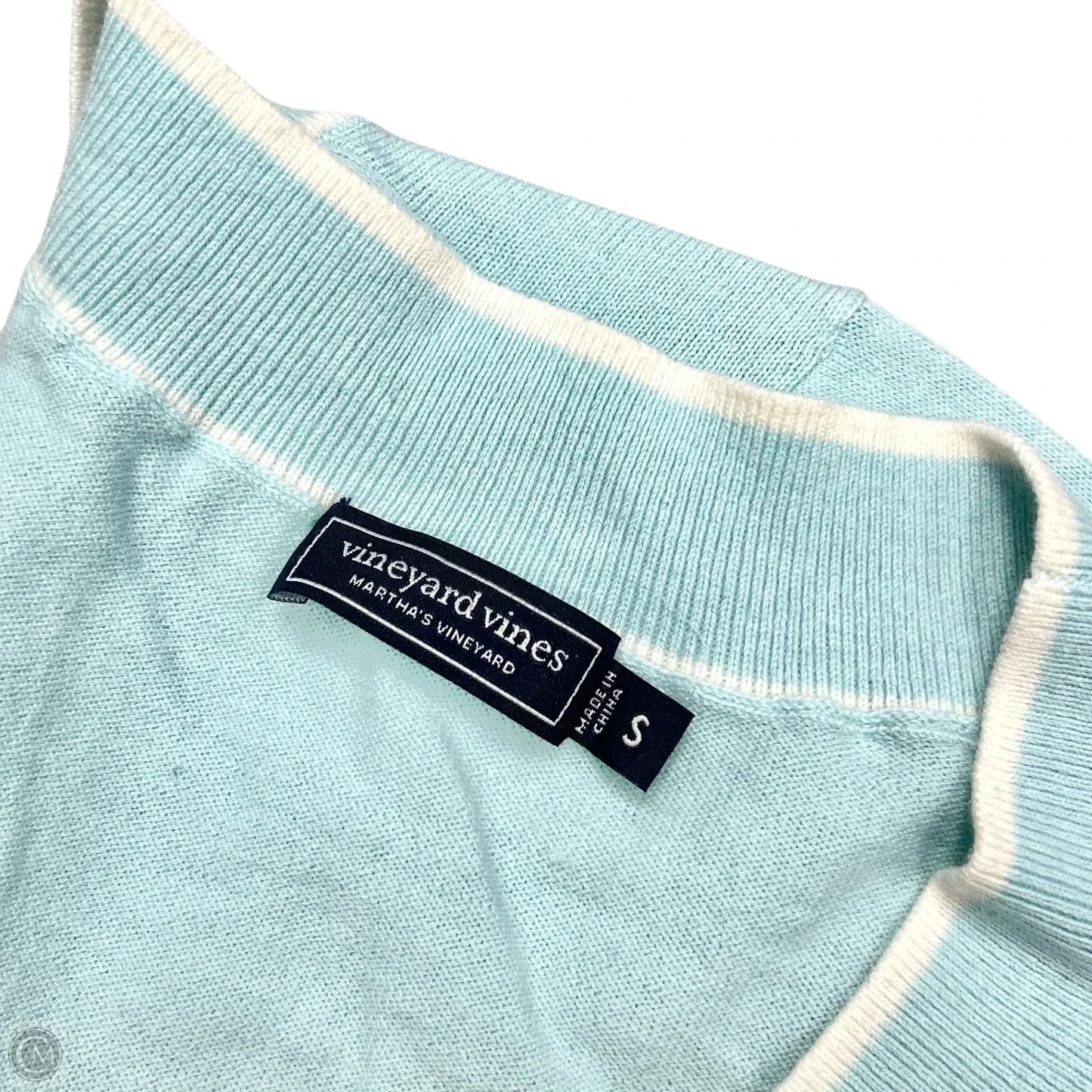 Top Long Sleeve By Vineyard Vines In Blue & White, Size: S