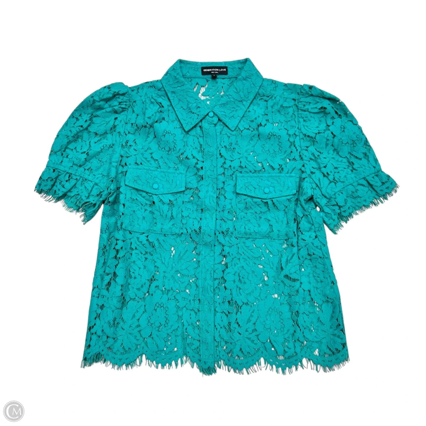 Top Short Sleeve By Generation Love In Teal, Size: S