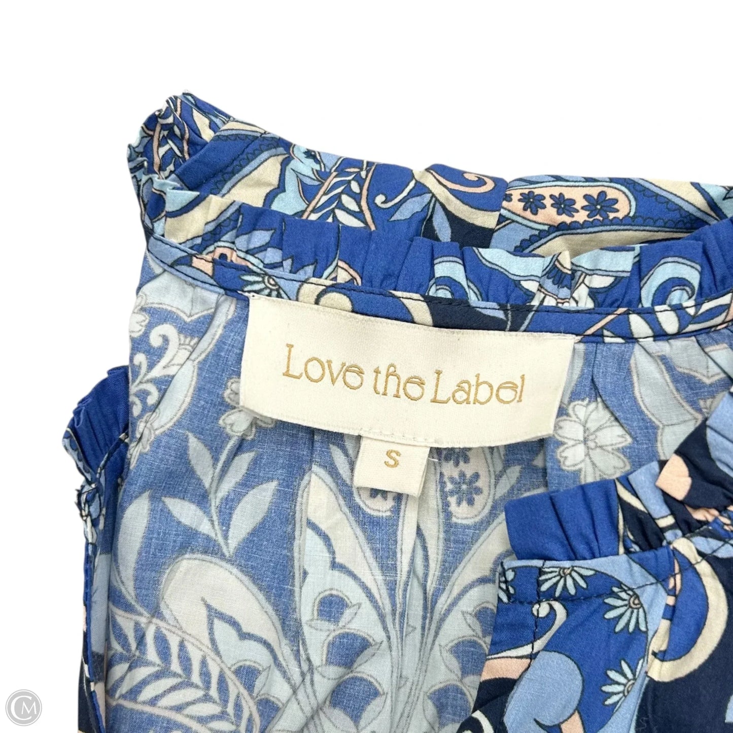 Top Short Sleeve By Love The Label In Blue, Size: S