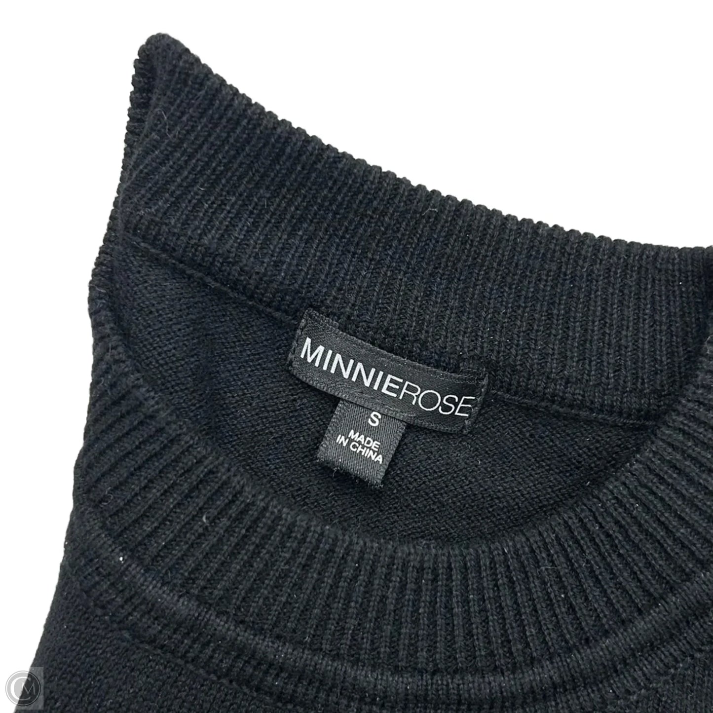 Sweatshirt Crewneck By Minnie Rose In Black, Size: S