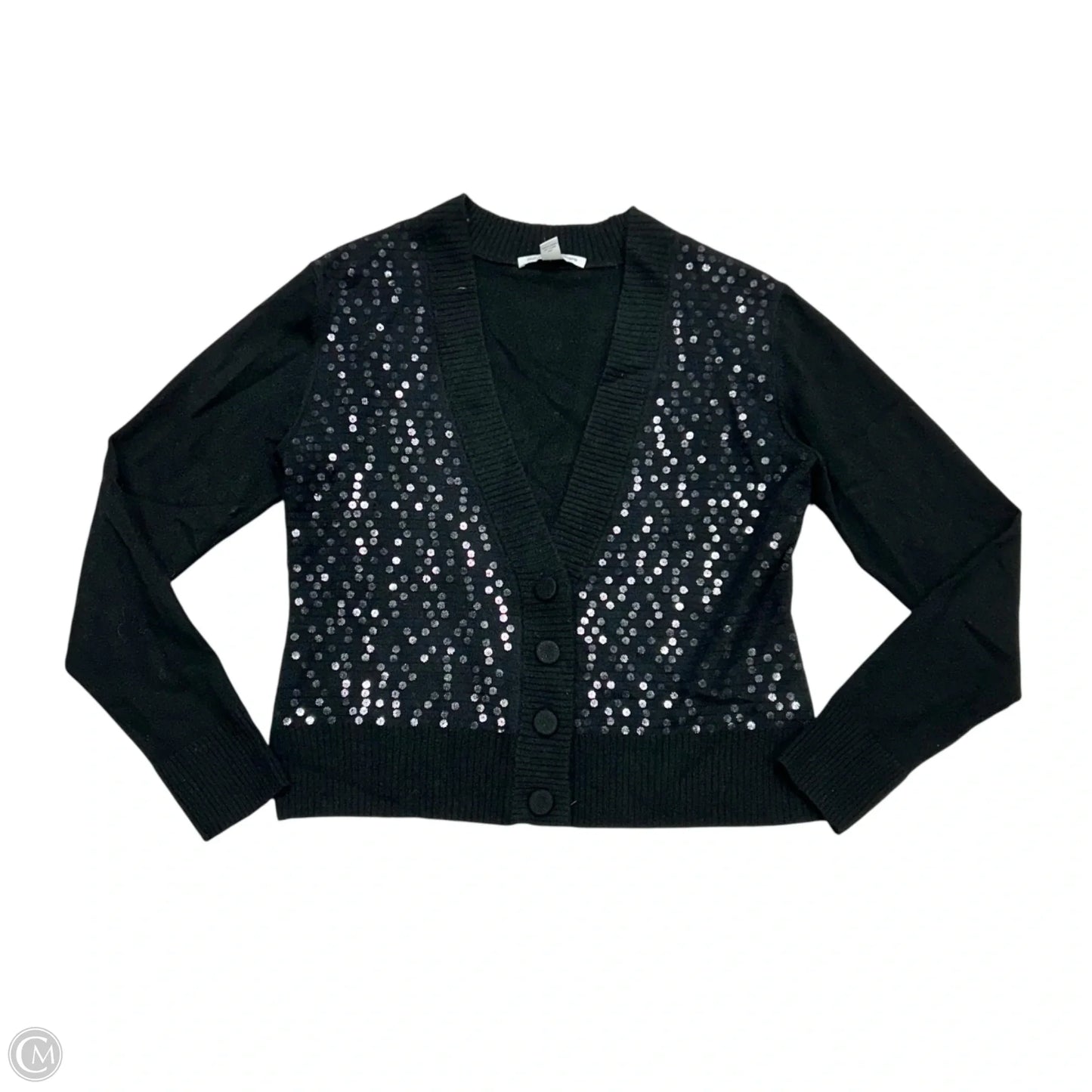 Sweater Cardigan Cashmere By Autumn Cashmere In Black, Size: M