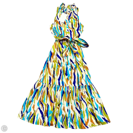 Dress Casual Midi By Elizabeth James In Blue & Green, Size: Xs
