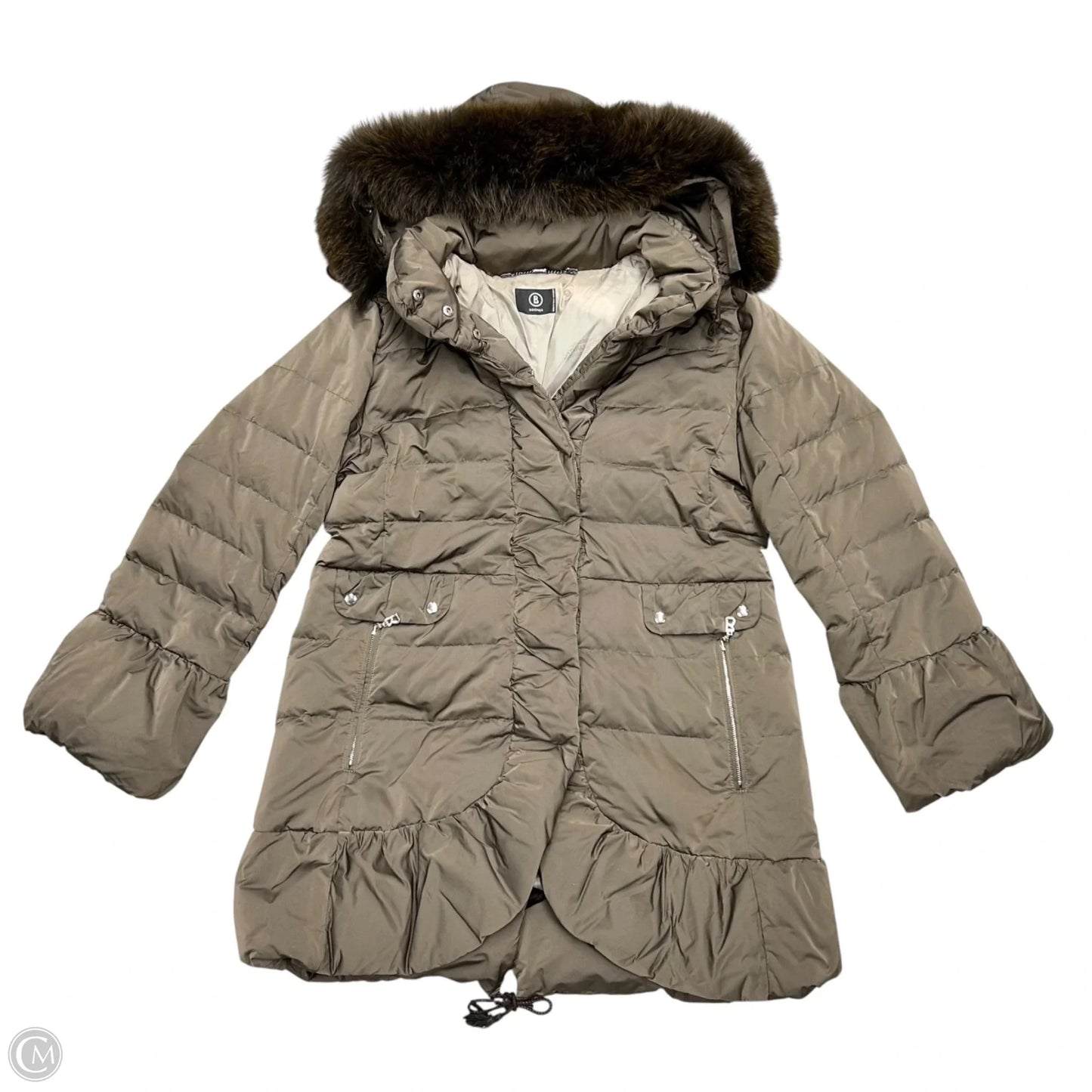 Coat Puffer & Quilted By Bogner In Taupe, Size: L