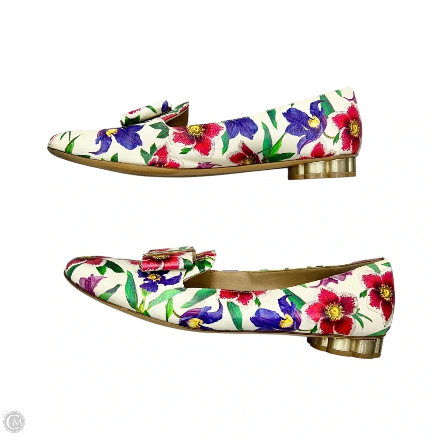 Shoes Luxury Designer By Ferragamo In Floral Print, Size: 10