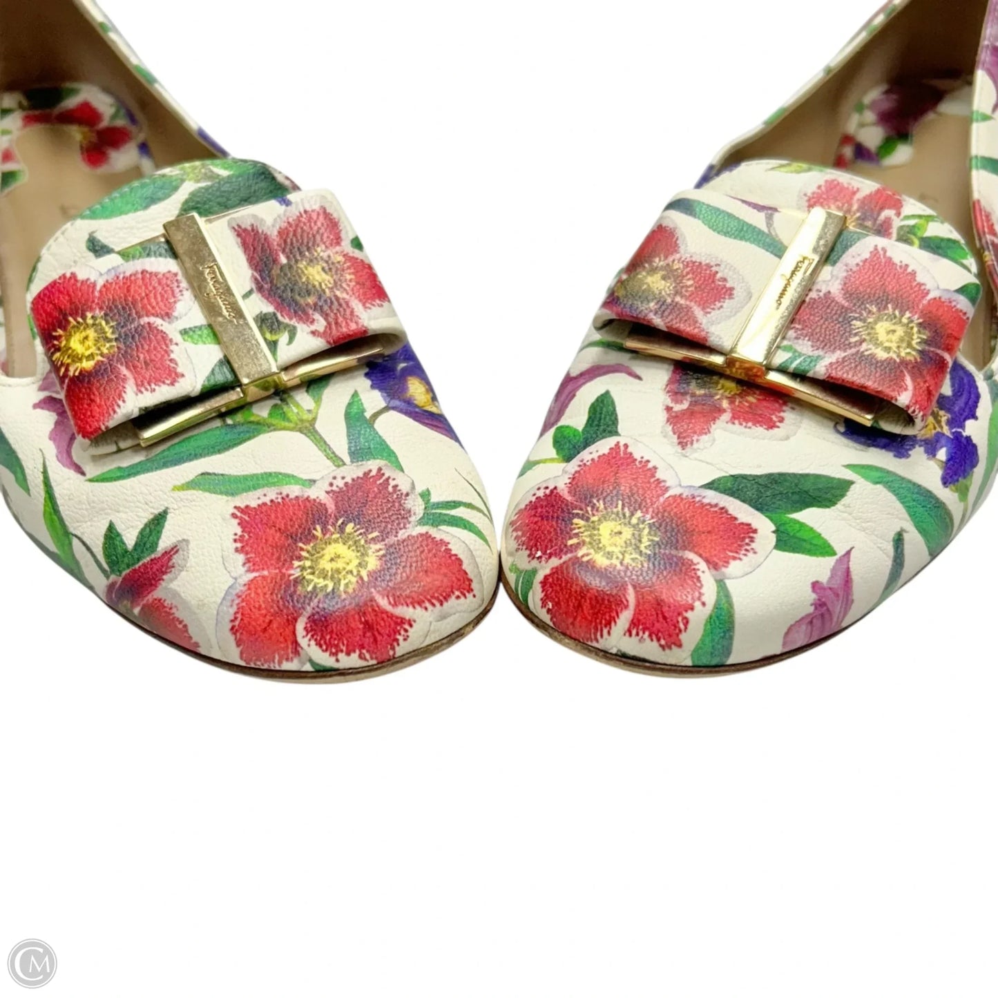 Shoes Luxury Designer By Ferragamo In Floral Print, Size: 10
