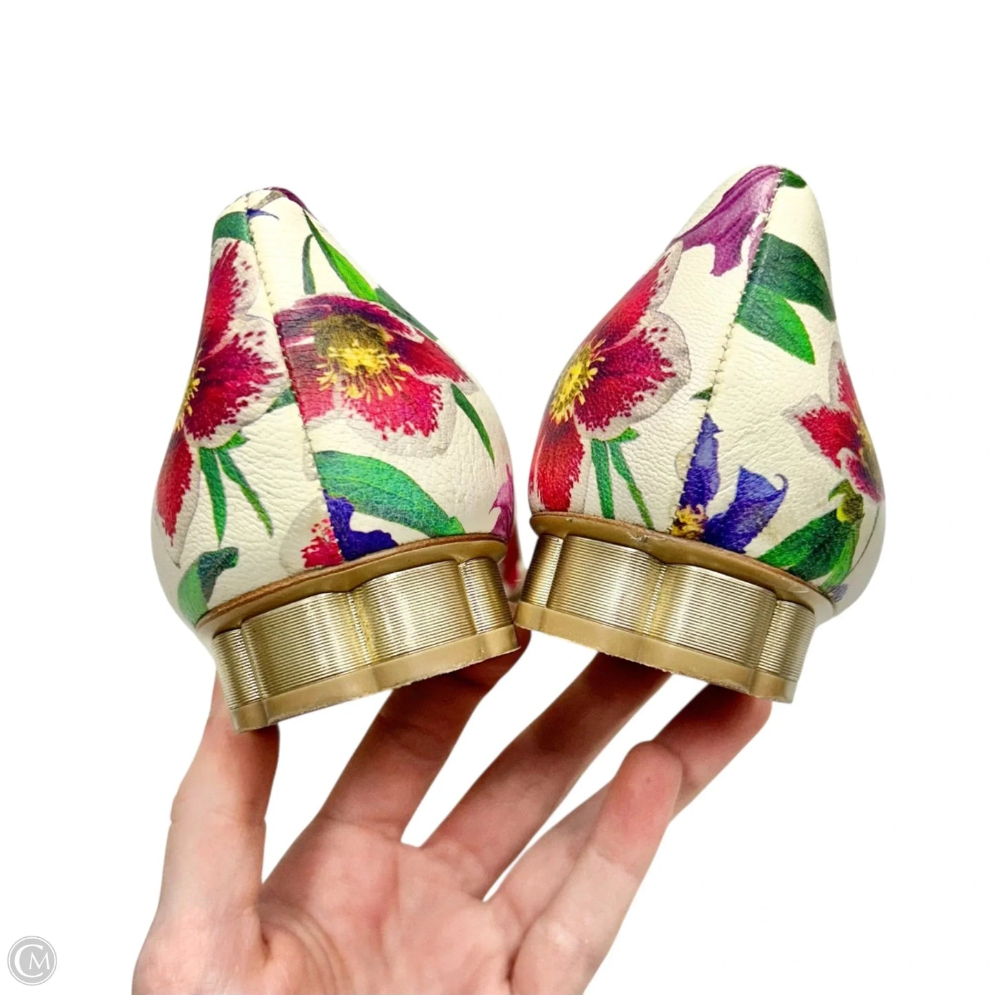 Shoes Luxury Designer By Ferragamo In Floral Print, Size: 10