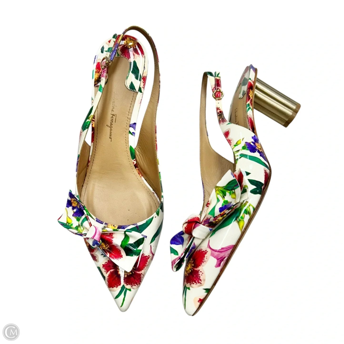Shoes Luxury Designer By Ferragamo In Floral Print, Size: 10