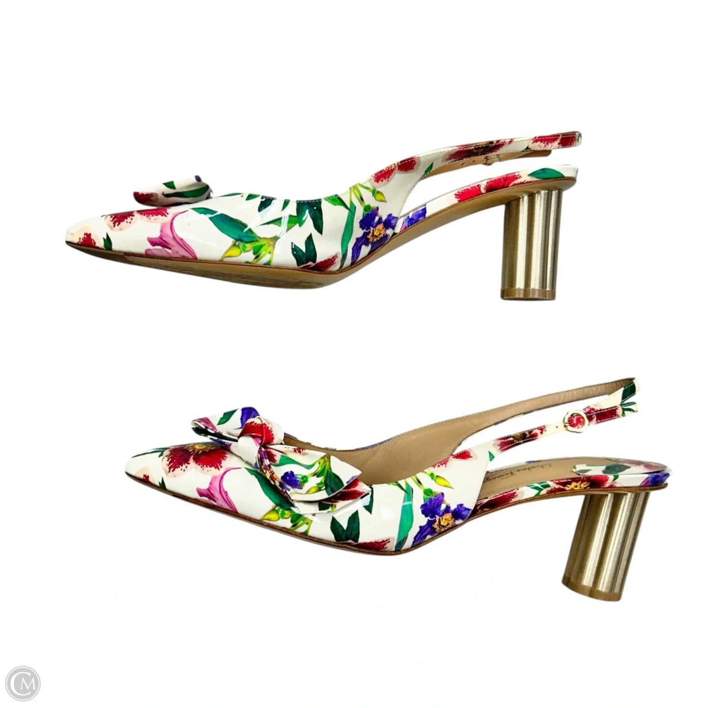 Shoes Luxury Designer By Ferragamo In Floral Print, Size: 10