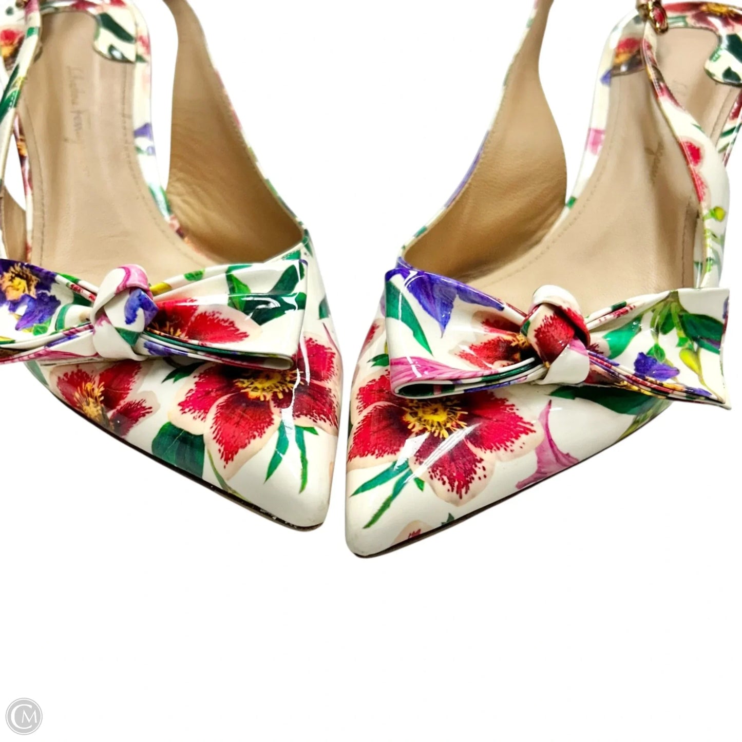 Shoes Luxury Designer By Ferragamo In Floral Print, Size: 10