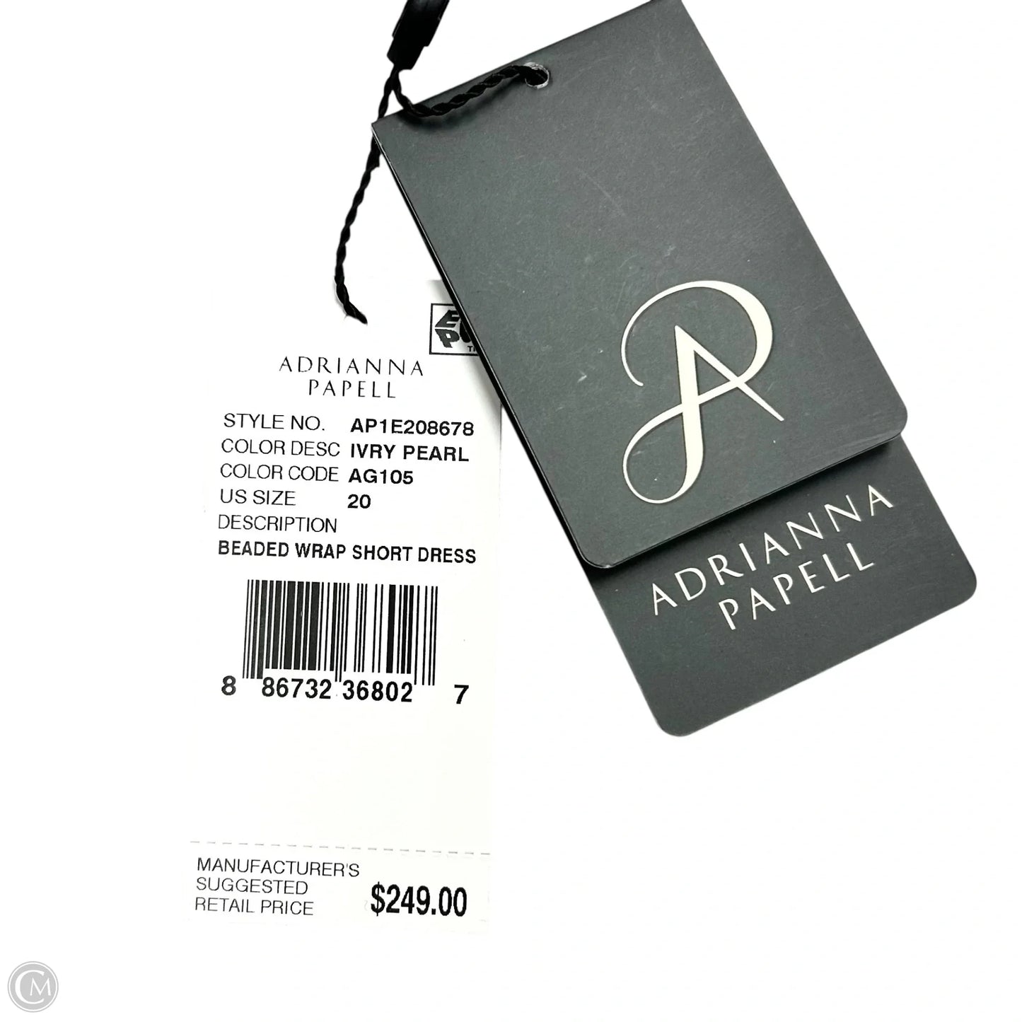 Dress Party Short By Adrianna Papell In White, Size: 2x