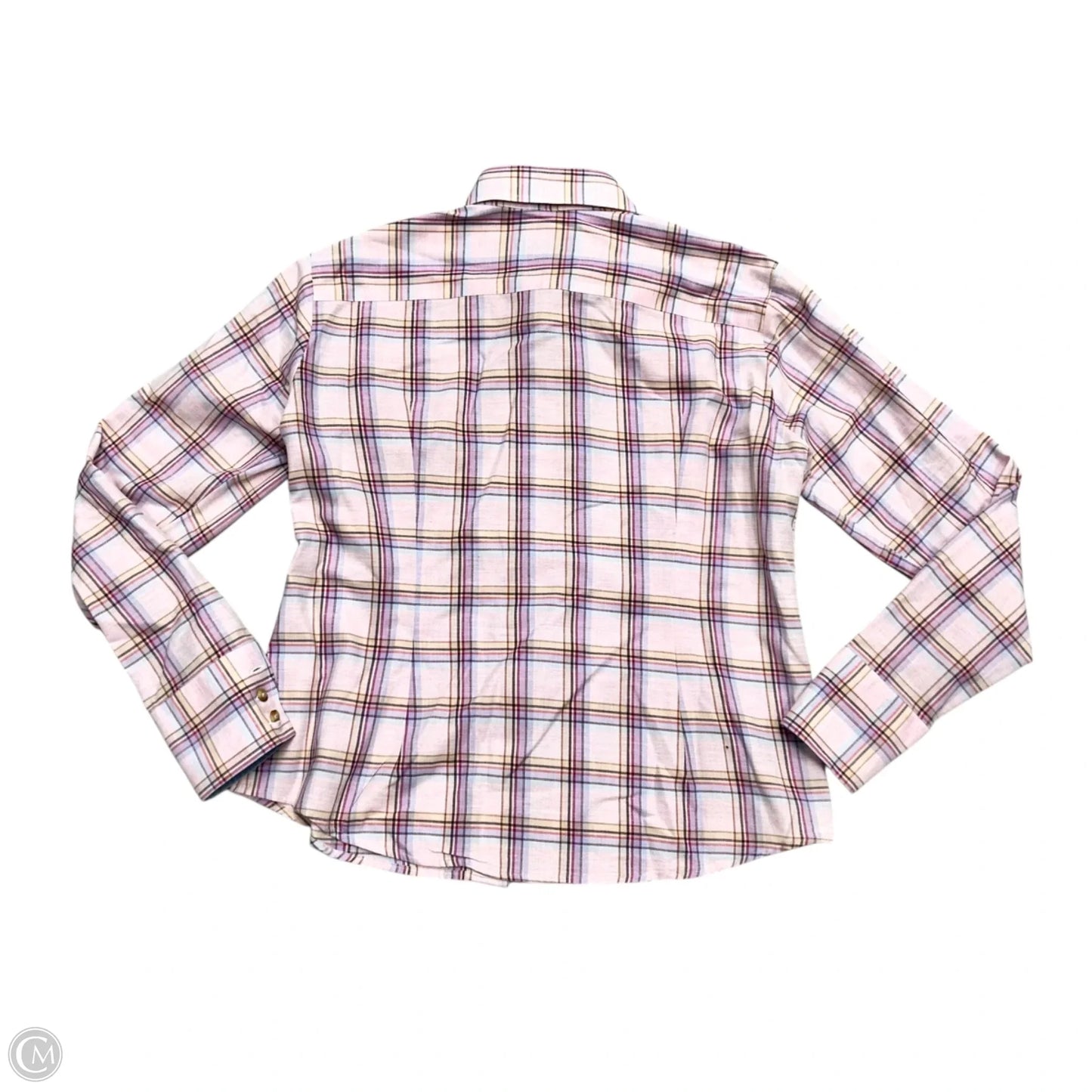 Top Long Sleeve By Barbour In Plaid Pattern, Size: M
