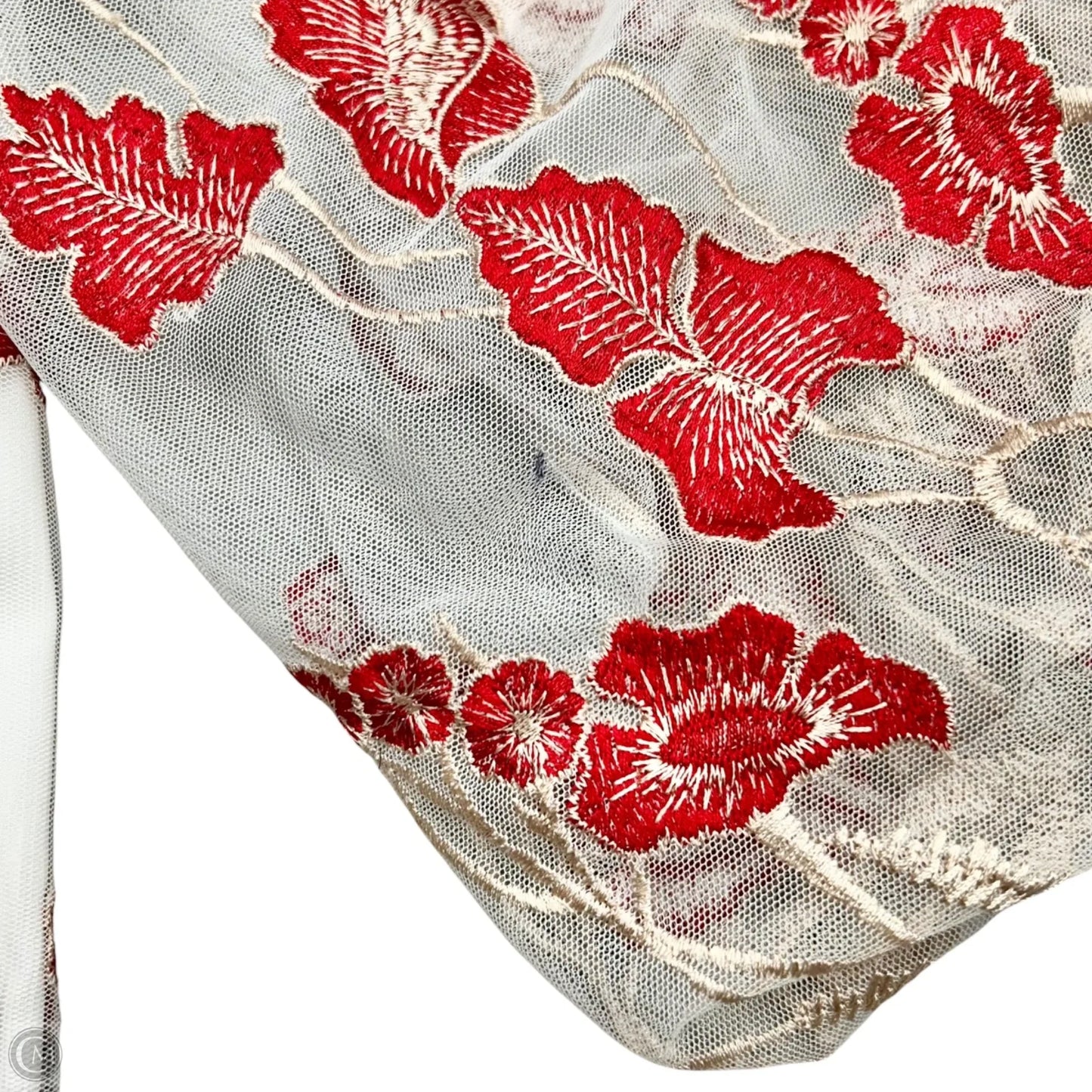 Top Long Sleeve Designer By Alice + Olivia In Red & White, Size: S