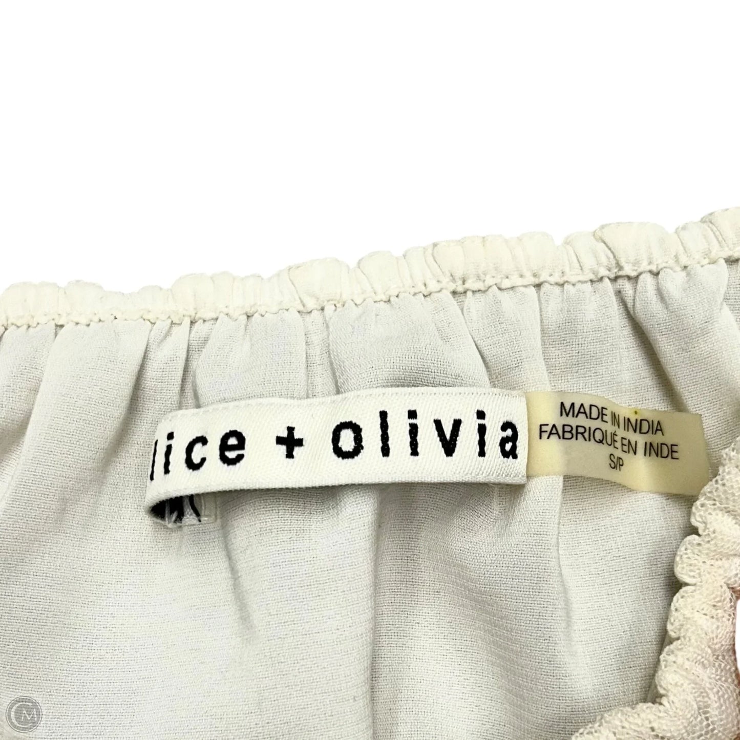 Top Long Sleeve Designer By Alice + Olivia In Red & White, Size: S