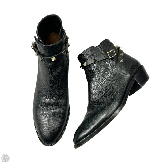 Boots Luxury Designer By Valentino-garavani In Black, Size: 9