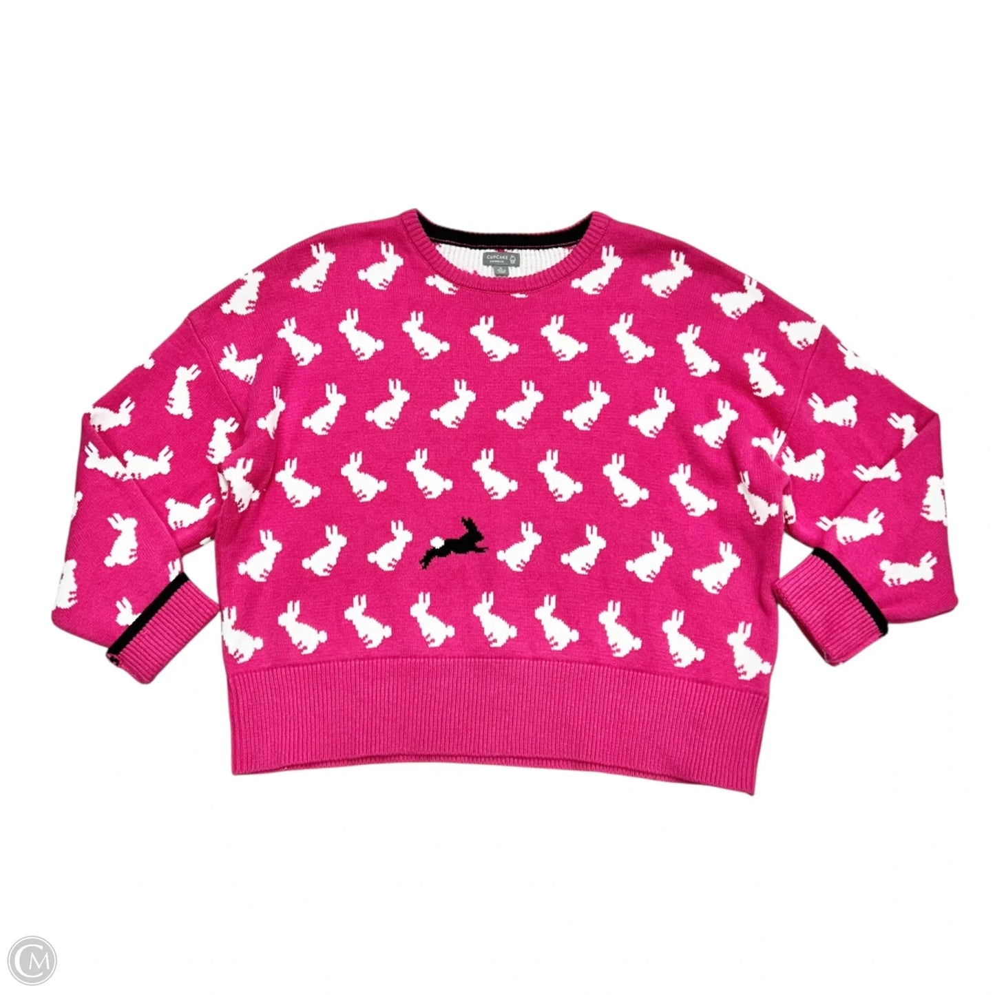 Sweater By Cupcake Clothing In Pink & White, Size: Xl
