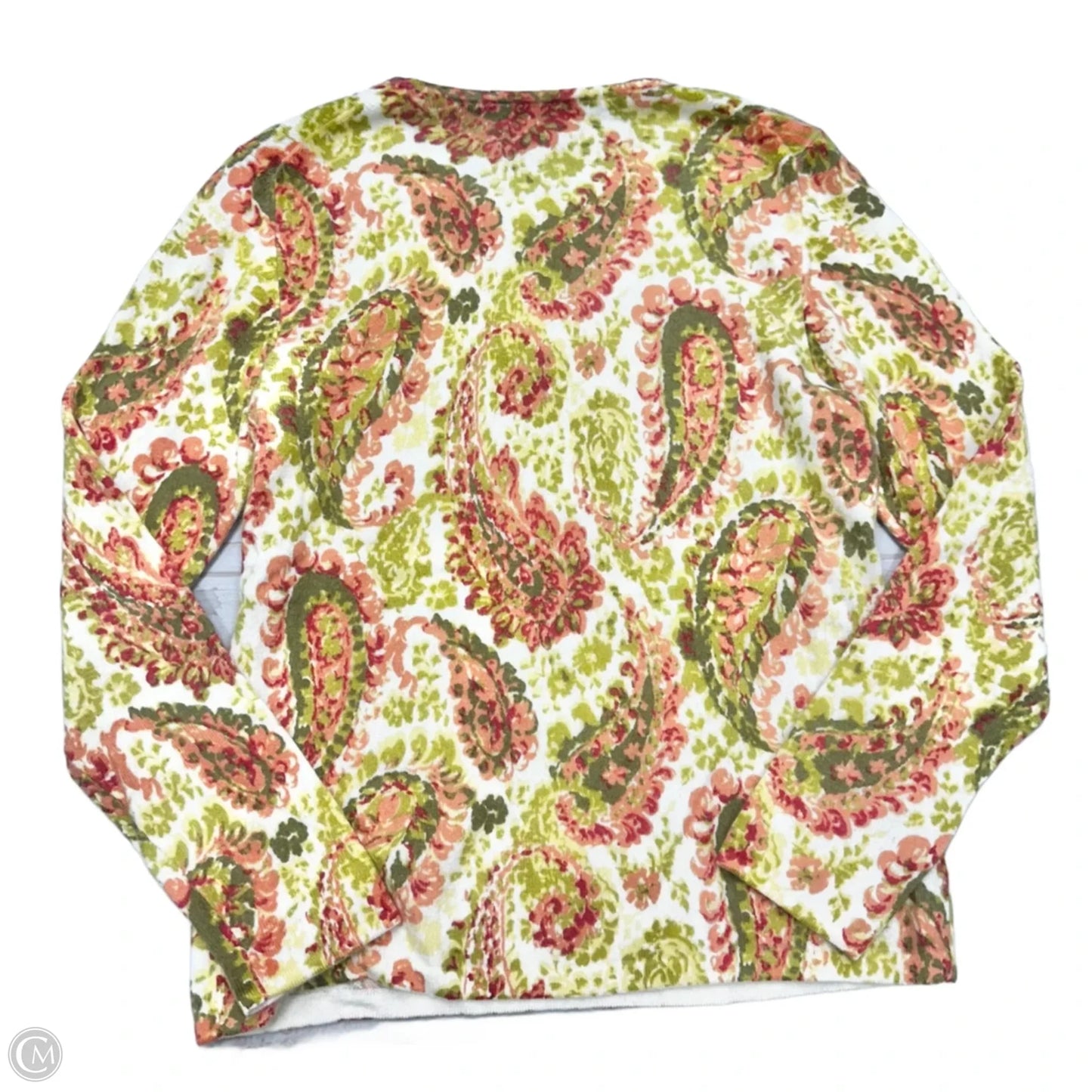 Sweater Cashmere By Charter Club In Green & Orange, Size: L