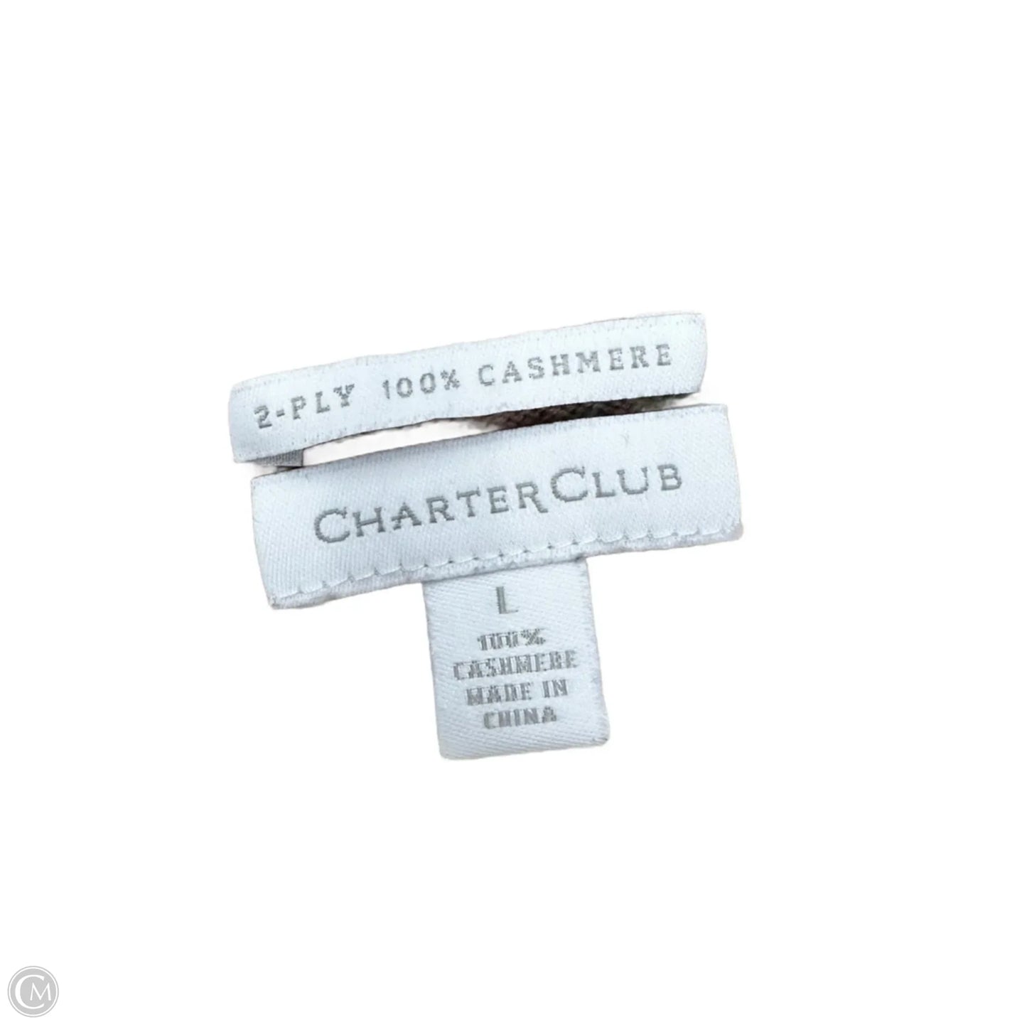 Sweater Cashmere By Charter Club In Green & Orange, Size: L