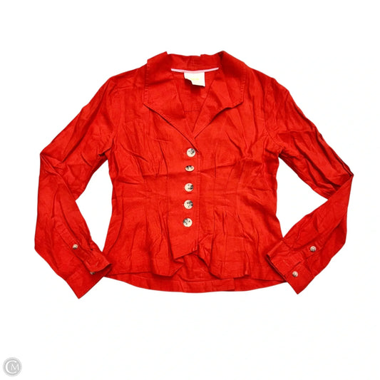 Top Long Sleeve By Maeve In Red, Size: S
