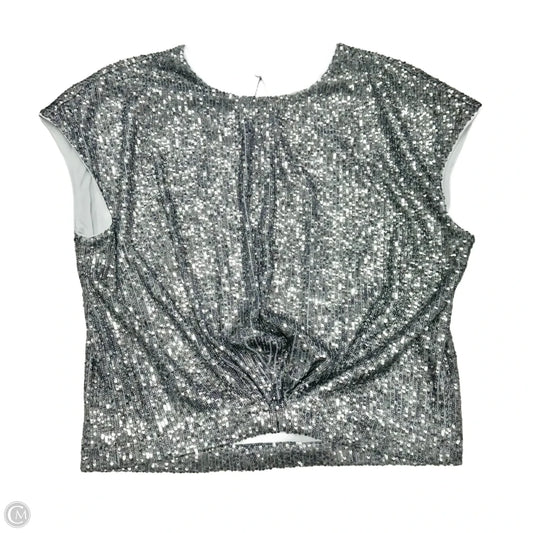 Top Sleeveless By Loft In Silver, Size: L